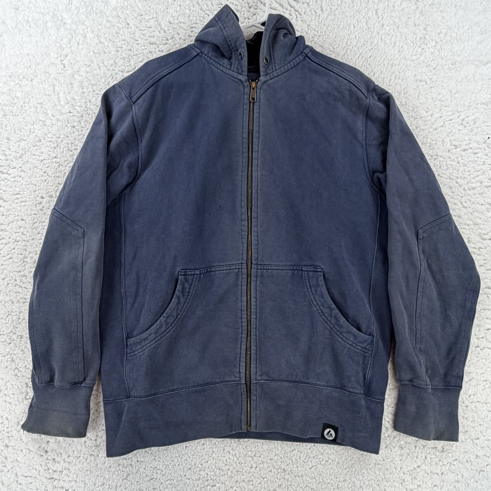 American Giant Hoodie Mens XL Blue Full Zip Cotton Fleece Sweatshirt Made USA